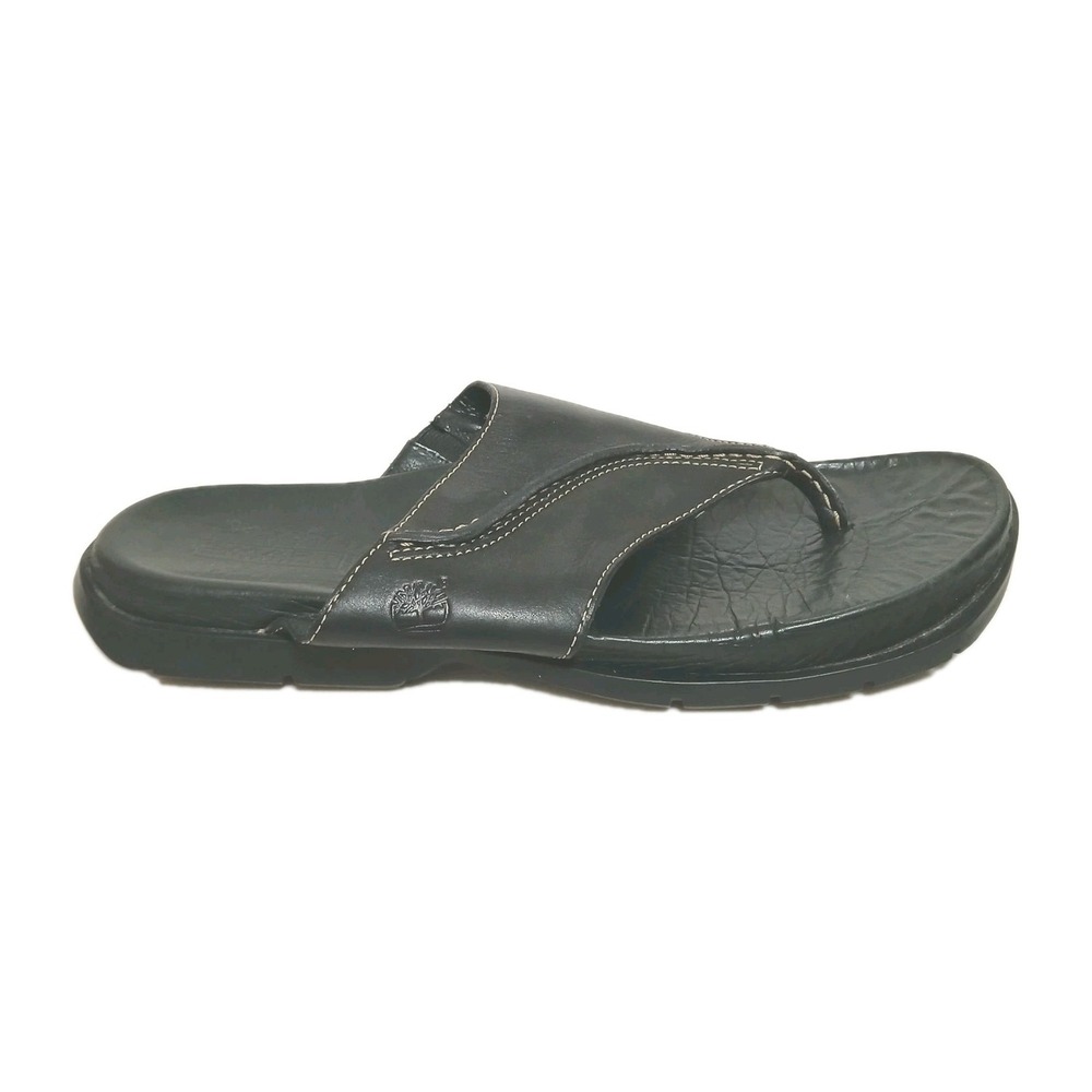 Timberland Smart Comfort System Leather Thong Sandals Women Black 10M Walking